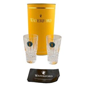 NIB WATERFORD CRYSTAL Lismore Diamond Set of 2 SHOT GLASSES Giftology Luxe Bar